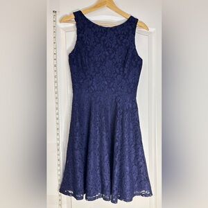 Speechless Navy Lace Mini Dress, Medium